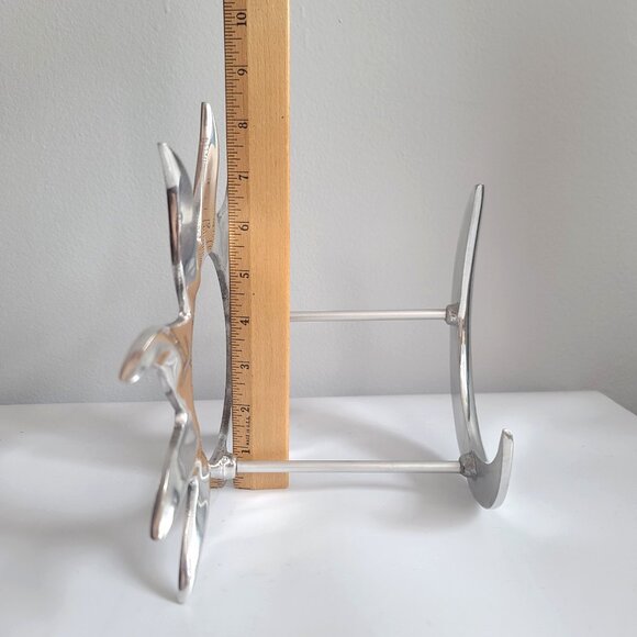 Aluminum Wine Bottle Rack Celestial Sun Moon Modern Sculpture Silver Bar Display - Picture 5 of 6